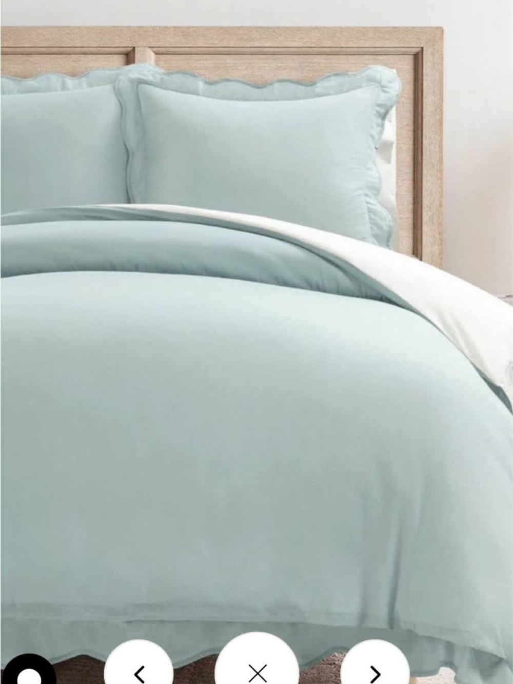 Lush Decor Coastal Chic Scalloped Edge Cotton Reversible Duvet Cover Set King